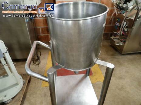 Tanque de transferência com suporte e rodinhas em inox 20 litros