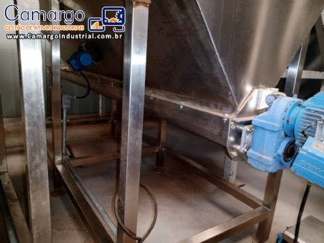 Silos horizontal em inox com rosca
