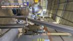 Rosca transportadora helicoidal inclinada com silo em inox